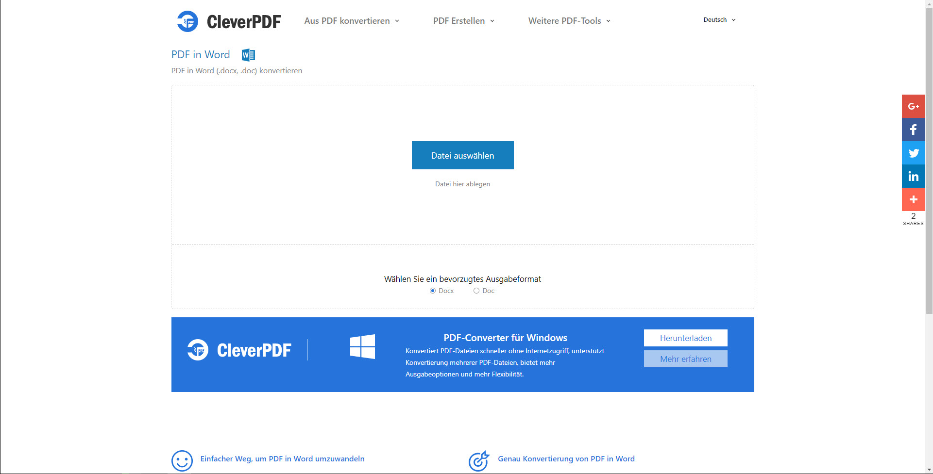 Pdf In Word Umwandeln Online Kostenlos Cleverpdf Com