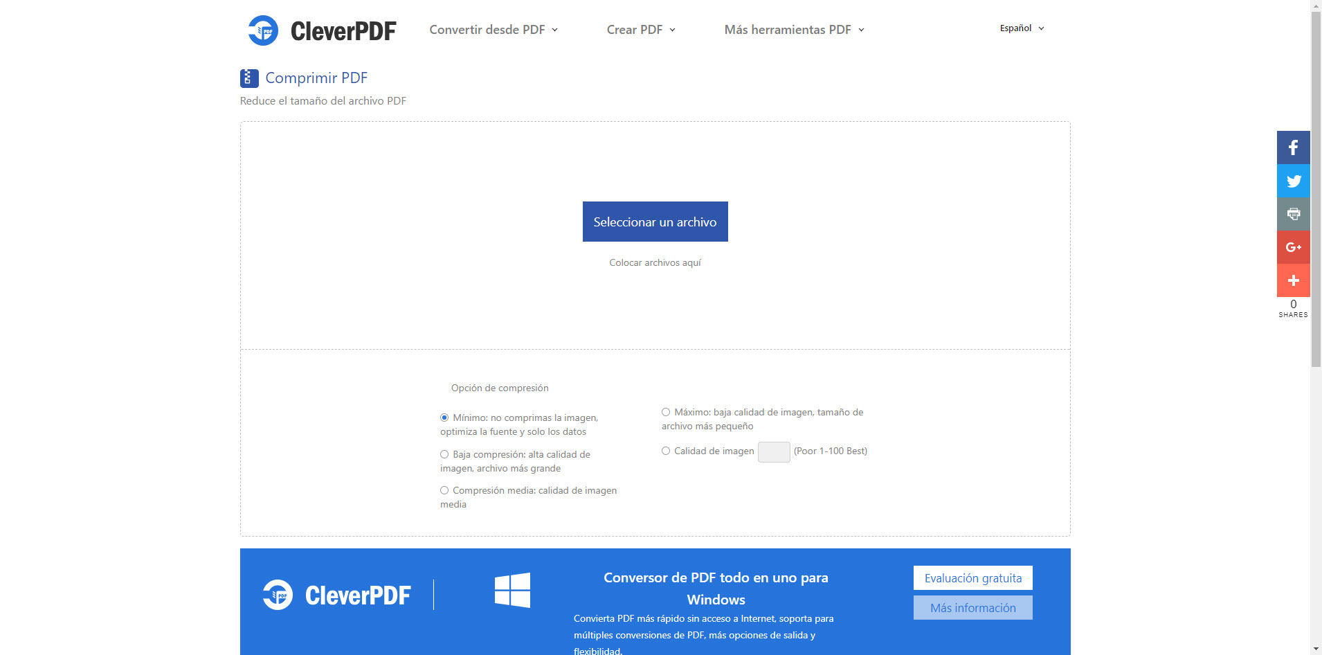 Comprimir archivos PDF a 300 kB en línea de forma gratuita