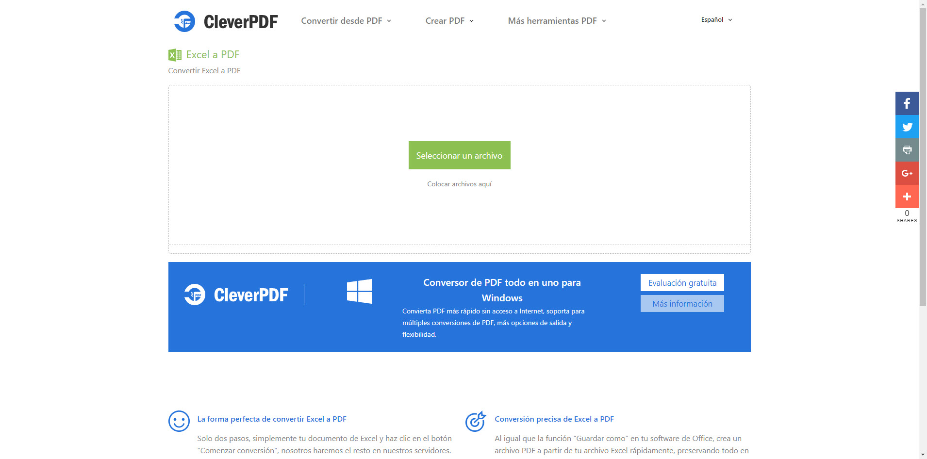 Convertir excel a pdf online y gratis cleverpdf