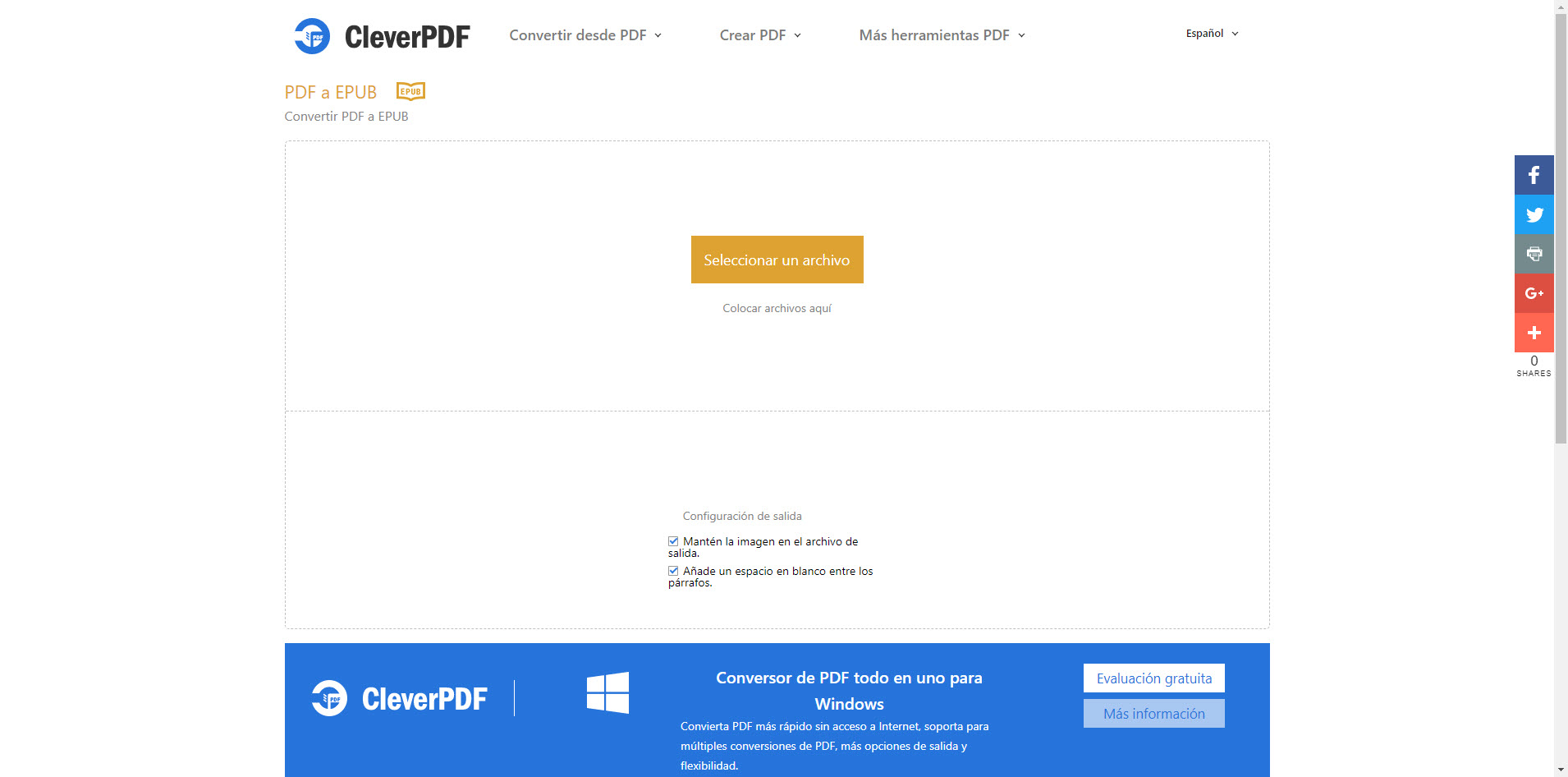 Convertir PDF a EPUB - Online y Gratis - CleverPDF