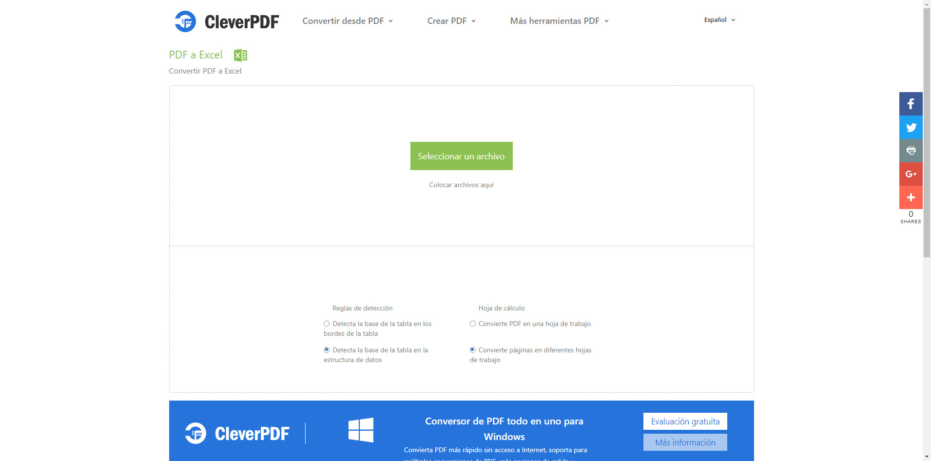 Convertir PDF a Excel Online y Gratis CleverPDF