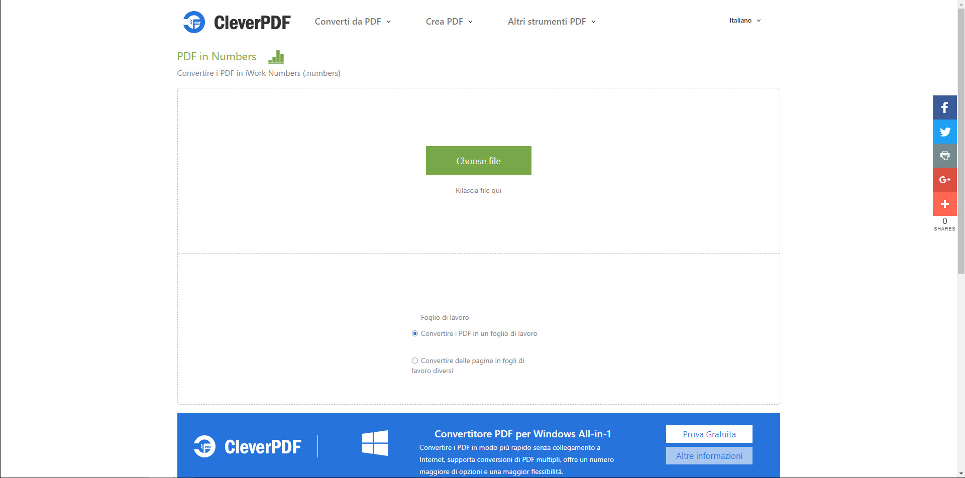Convertire pdf in numbers online 100 gratis