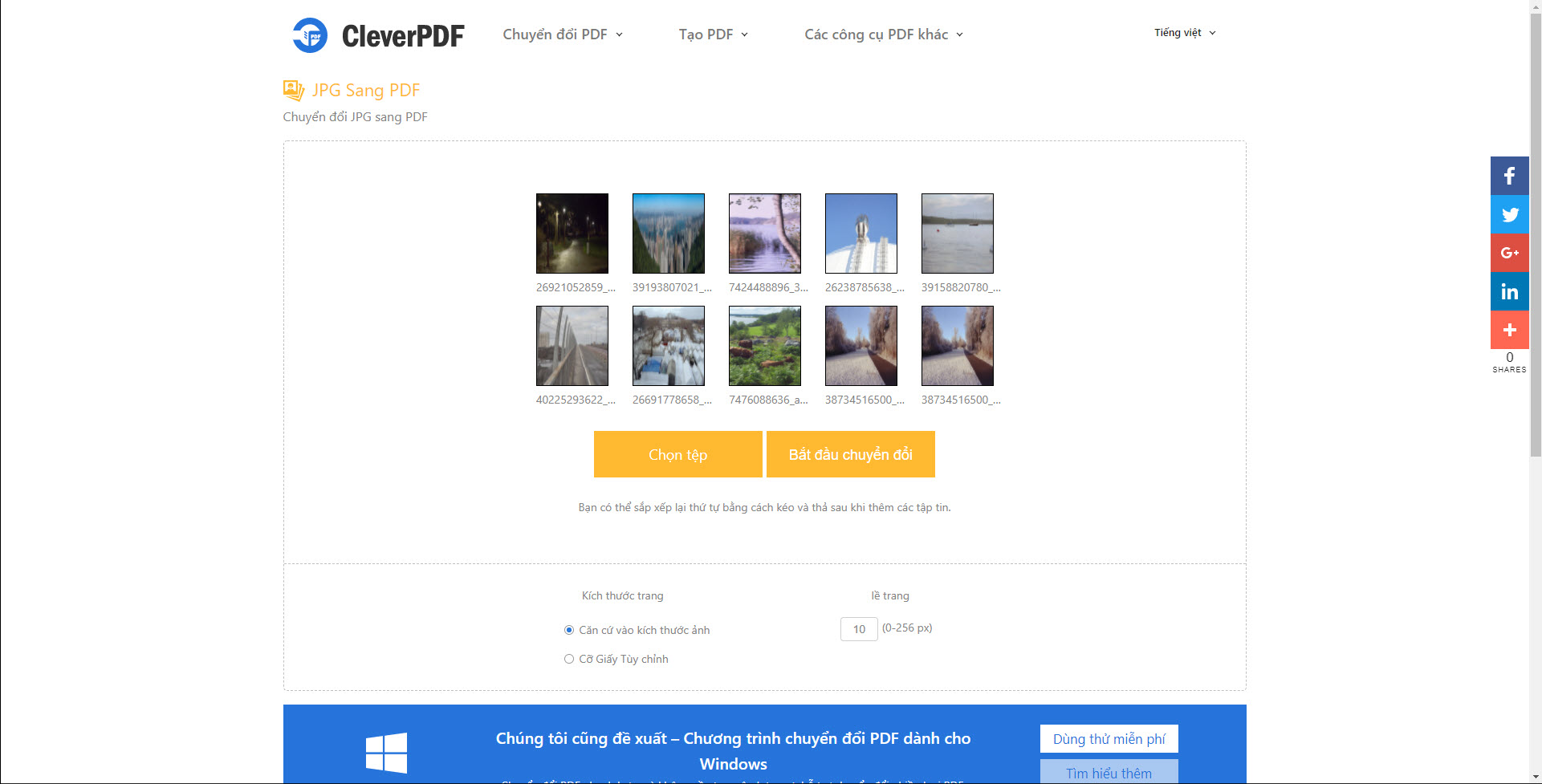 Chuyển đổi JPG sang PDF Chuyển đổi ảnh JPG thành PDF trực tuyến